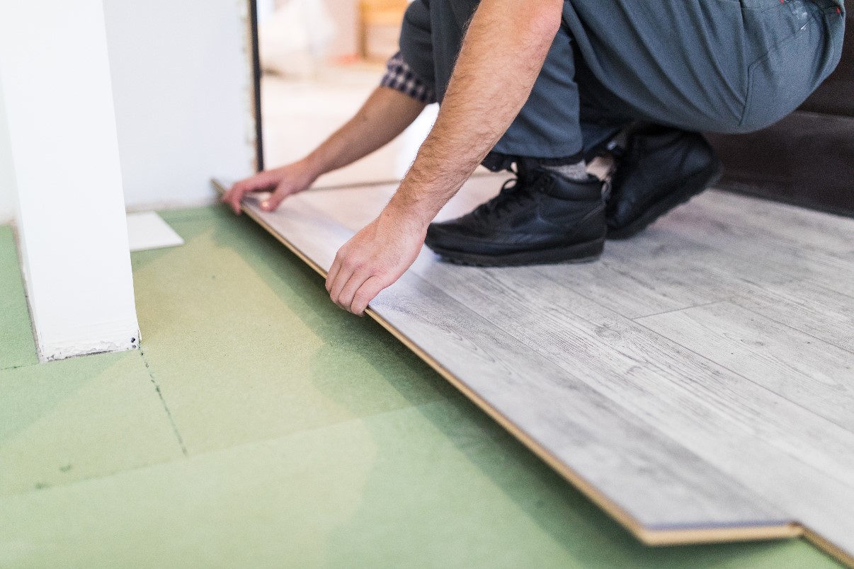 Step by step installation of floor panels